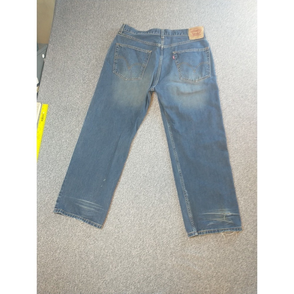 Levis 569 Loose Straight Jeans Men 36x29 Blue Denim Md Wash 100% Cotton 5-Pocket - Picture 14 of 16
